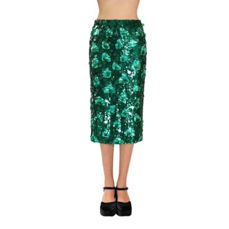 P.A.R.O.S.H. Guilty Midi Skirt - female - P.A.R.O.S.H. - Midi Skirts - Green - M - Skirts