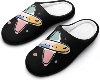 Generic Airplane Plane Minimalism Slippers Men Winter Warm Cotton Anti-Slip Indoor Slip-Ons House Shoes