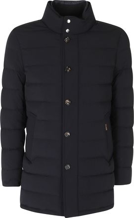 Moorer Dark Blue Calegari Long Bistretch Polyamide Down Jacket