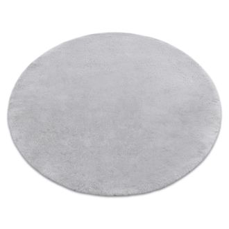 RugsX Alfombra De Lavado Moderna Teddy Circulo Shaggy, Felpa, Muy Gruesa Antideslizante Gris Grey Circulo 100 Cm