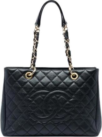 Chanel Pre-owned Grand Shopping Tote - Dames - Vintage Shopper - Zwart - ONE Size - Leer - Vintage