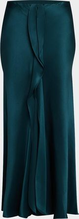Giorgio Armani Silk Center-Pleat Midi Skirt
