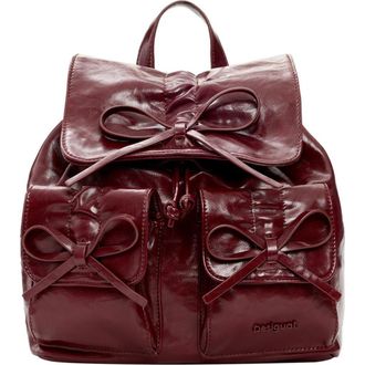 Desigual Mini Faux Leather Backpack in Burgundy at Nordstrom