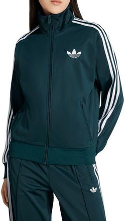 adidas Firebird Recycled Polyester Track Jacket in Aurora Ivy/White at Nordstrom, Size Xx-Small
