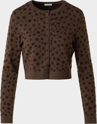 Akris Leopard Jacquard Knit Cardigan