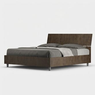 Les Tendances Cama Matrimonio Madera Nogal 160x190cm Cabecero Inclinado Lamas Demas I Noix