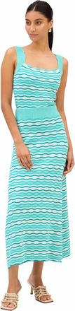 Allison New York Wavy Knit Midi Skirt In Aqua Multi
