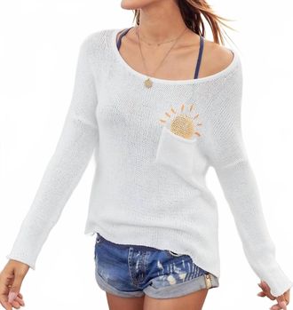 Wooden Ships Pocket Full Of Sunshine Crew In Breaker White/tuscan Sun