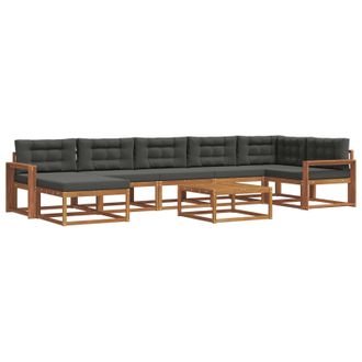 vidaXL Conjunto De Sof&aacute;s De Exterior 8 Pcs Natural Y Antracita Vidaxl