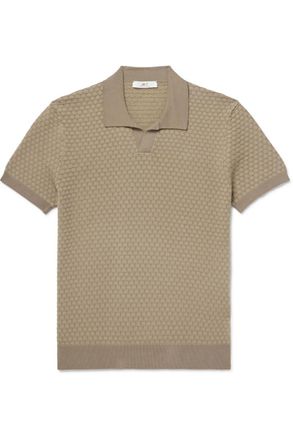 Mr P. Honeycomb-Knit Cotton Polo Shirt