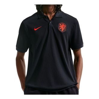 Nike Netherlands 2026 Polo Shirt Black Hyper Crimson IB6215-010