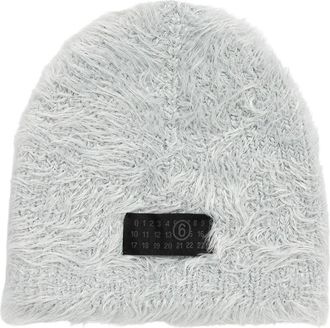 Maison Margiela Accessoires, Dames, Grijs, S, Polyester, Faux Fur Numeric Beanie