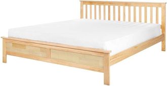 Beliani Beliani - Letto matrimoniale moderno in legno massiccio con doghe in legno chiaro 180 x 200 cm Mayenne