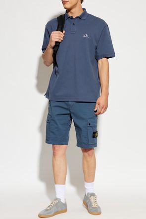 Stone Island Polo With Logo, Mens, Navy Blue