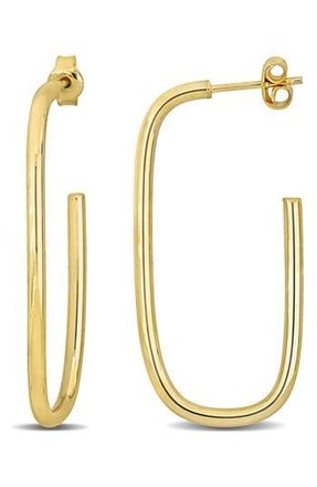 Delmar Rectangular Open Hoop Earrings in Gold at Nordstrom Rack