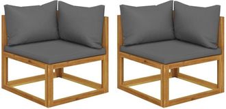 vidaXL Sof&aacute;s De Esquina Seccionales 2 Uds Con Cojines Tela Gris Oscuro Vidaxl