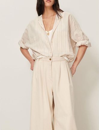 Sessun Gestreept overhemd met ronde kraag, CADAQUES