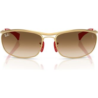 Ray-Ban x Ferrari 62mm Oversize Gradient Oval Sunglasses in Gold /Clear Gradient Brown at Nordstrom