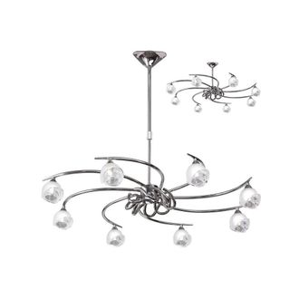 Netlighting Fragma Telescopic Semi Flush 8 Light G9 Polished Chrome in Grey