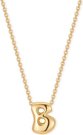 Brook & York Mini Pippa Bubble Initial Pendant Necklace in Gold B at Nordstrom