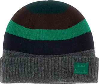 Paul Smith Signature Stripe Beanie - Heren - Hoeden - Veelkleurig - ONE Size - Wol - Accessoires