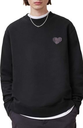 AllSaints Lover Crewneck Sweatshirt in Washed Black at Nordstrom, Size Xx-Large