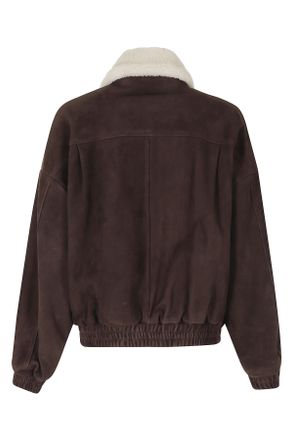 Semicouture Gloria Shearling Collar Leather Jacket