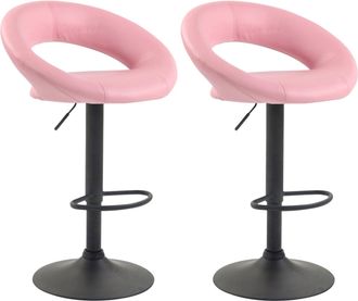 Clp Pack De 2 Taburetes De Barra Olinda En Polipiel Rosado Negro