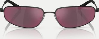 Arnette Narro - Occhiali da sole ovali neri opachi con lenti arancioni specchiate-Nero