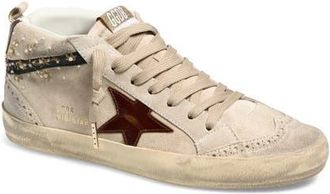 Golden Goose Mid Star Sneaker in Seedpearl/burgundy/black at Nordstrom, Size 41