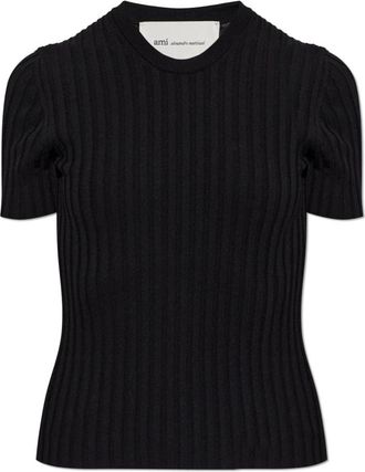 Ami Pleated Top - Dames - Ronde hals truien - Zwart - L - Truien & Vesten