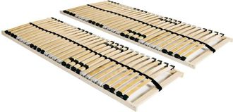 vidaXL Reti a Doghe 2 pz 7 Zone con 28 Doghe in Legno 90x200 cm - Vidaxl