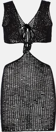 Anna Kosturova Sunset striped cotton crochet minidress