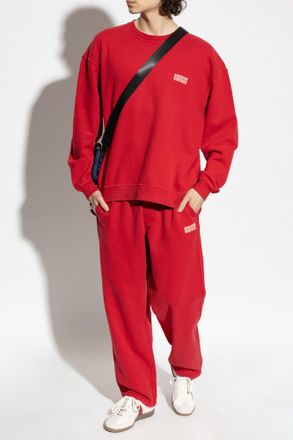 American Vintage Sweatshirt With Printed Logo, Mens, Red