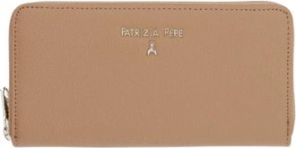 Patrizia Pepe Essenti&euml;le Portemonnee met Ritsluiting - Dames - Portefeuilles - Bruin - ONE Size - Leer - Accessoires