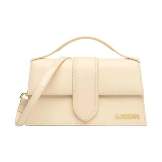 Jacquemus Elegante Ivoor Schoudertas - Dames - Handtassen - Beige - ONE Size - Leer - Tassen