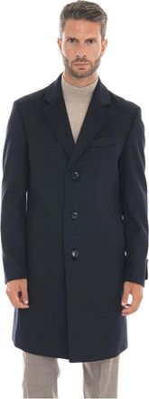 HUGO BOSS H-Hyde Jas - Heren - Mantel - Blauw - 2XL - Wol - Jassen