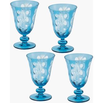 Mrs. Alice Engraved Wine Glasses in Blue at Nordstrom