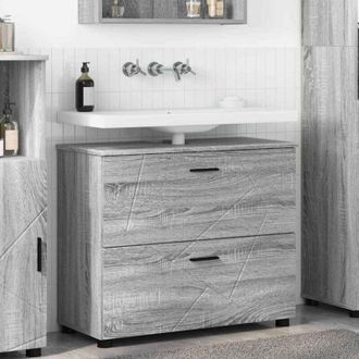 vidaXL Bathroom Cabinet with Drawer Grey Sonoma 76.5 x 35 x 64 cm vidaXL