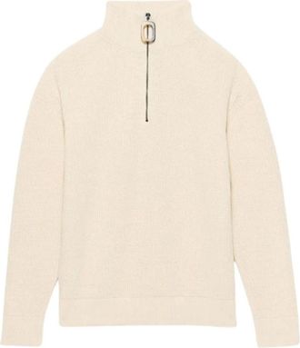 J.W.Anderson Half Zip Jumper - Heren - Coltruien - Beige - L - Katoen - Truien & Vesten