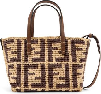 Fendi Raffia Mini Roll Shoulder Bag