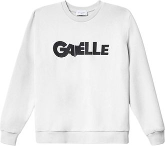 Ga&euml;lle Paris Witte Katoenen Sweatshirt met Logo - Dames - Sweatshirts - Wit - M - Katoen - Hoodies & sweatvesten