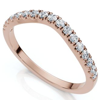Pompeii3 Curved Accent Diamond Guard Ring 14k Gold Lab Grown
