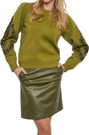Esqualo Sanne Tape Embroidery Sweater In Vert Black