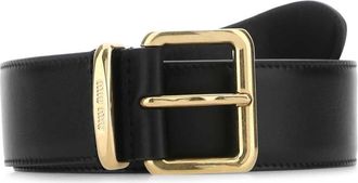 Miu Miu Black Buckle Solid Belt