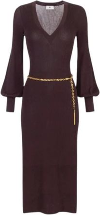 Elisabetta Franchi Kleedjes, Dames, Bruin, S, Stijlvolle Jurken Collectie