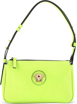 Versace Medusa leren schoudertas met ketting en rits - Groen