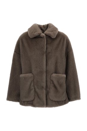 Herno Grey Faux Fur Short Jacket