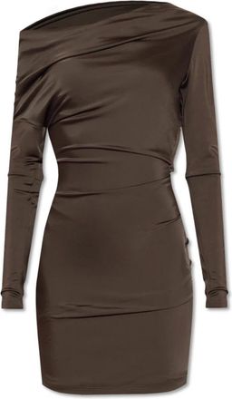 Alexander McQueen Alexander McQueen, Party Dresses, female, Brown, Size: S Draped dress by Alexander McQueen