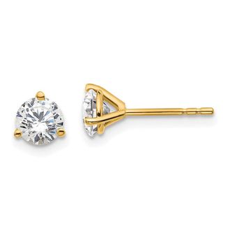 Diamond2Deal 14k Gold 1 ct Round Lab Grown Diamond Stud Earrings VS Clarity, D-E Color